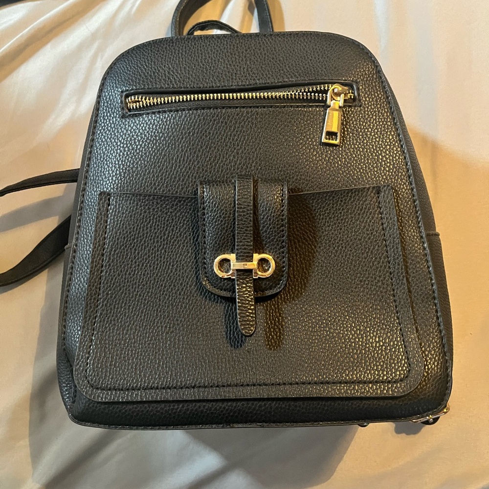 Black Leather Backpack